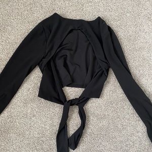 Forever 21 open tie back long sleeve top